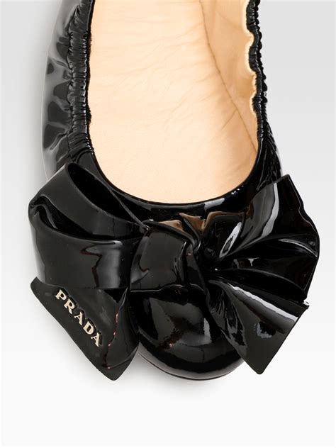 prada flats big bow|prada ballerina flats.